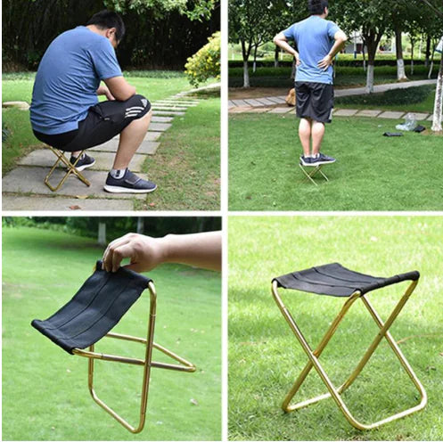 Outdoor Folding Chair - 7075 Aluminum Fishing Stool Anti Spier