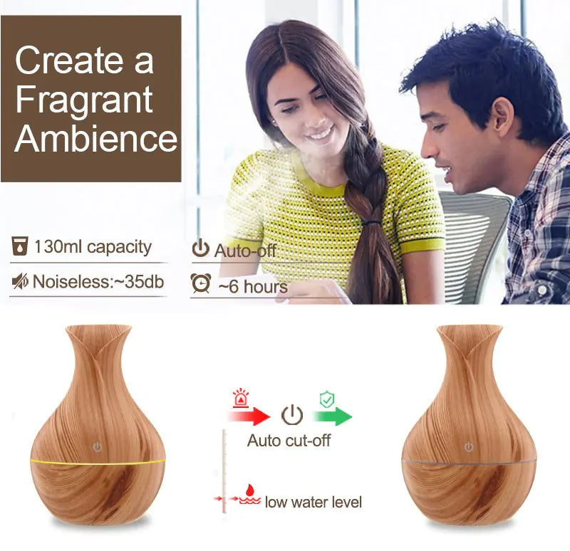 LED Ultrasonic Aromatherapy Essential Oil Diffuser Anti Spier