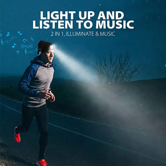 LED Hat With Stereo Headset Anti Spier