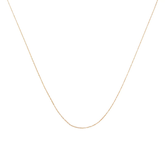 10K Gold 0.5 mm Slender & Dainty Fine Rope Chain Necklace - Anti Spier - Anti Spier -