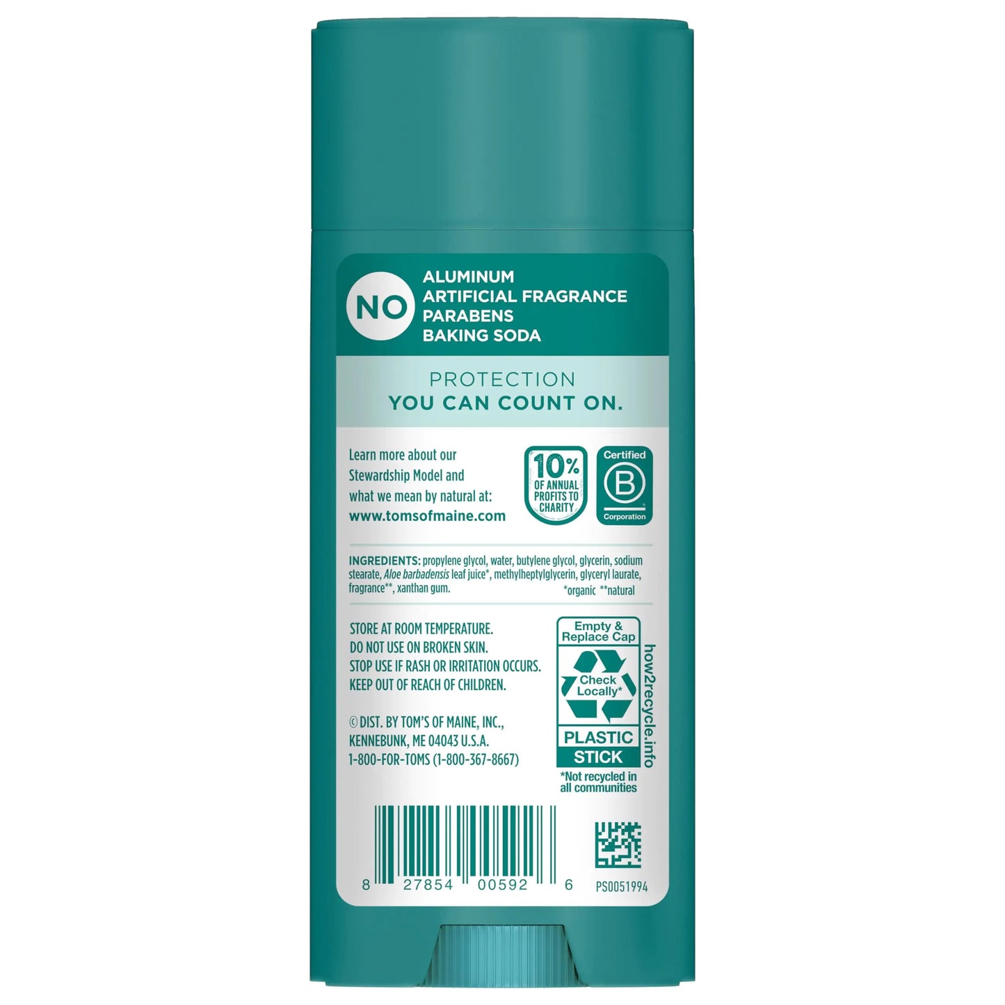 Tom’s of Maine Clean Coast Aluminum Free Natural Deodorant For Women & Men | Goes on Clear | Odor & Wetness Protection | Naturally Derived and Moisture-Locking Ingredients | 3.25 oz 3.25 Ounce (Pack of 1) Anti Spier
