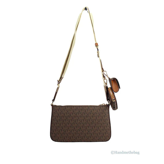 Michael Kors Jet Set Brown PVC Tech Crossbody Bag Anti Spier