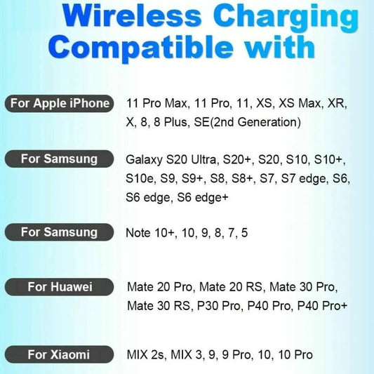 20W Wireless Charger Fast Charge Pad For Samsung iPhone XS Max X XR 12 13 Pro Anti Spier