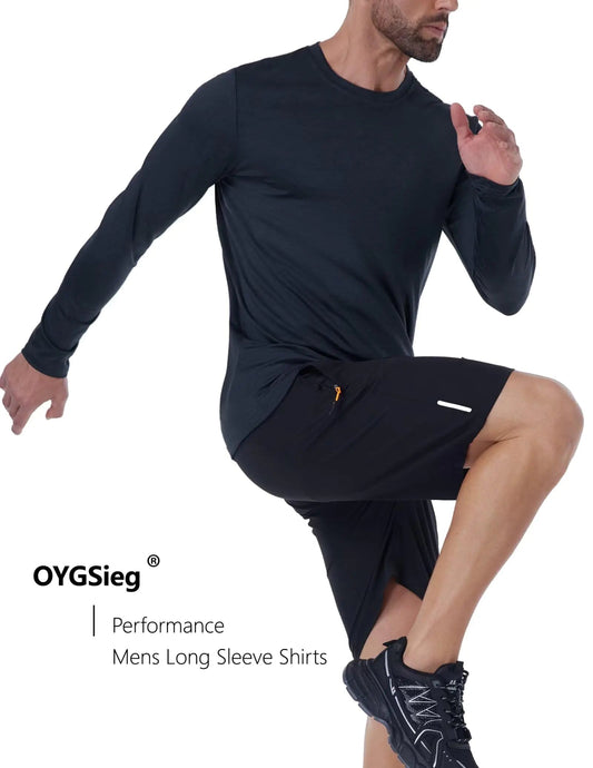 6 Pack Men's Quick Dry Long Sleeve Shirts Moisture Wicking Sun Protection UV UPF SPF Performance T-Shirt for Casual Small 2*black/2*grey/2*dark Grey(6 Pack) Anti Spier