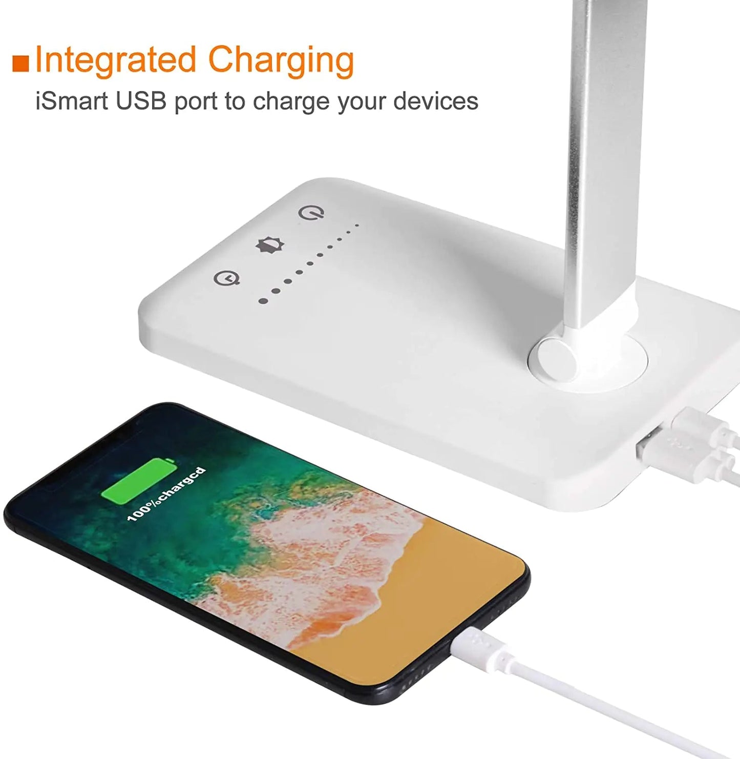5 Lighting Mode LED Desk Lamp + Wireless Phone Charger Anti Spier