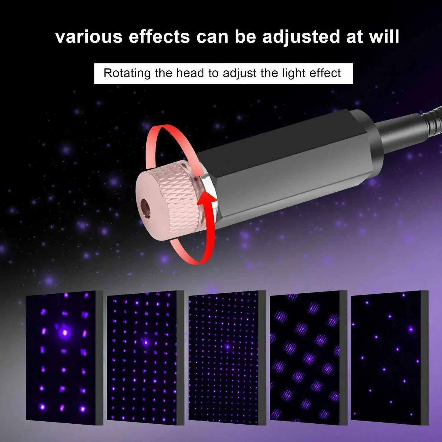 LED Auto Dak Star Night Light Projector Anti Spier