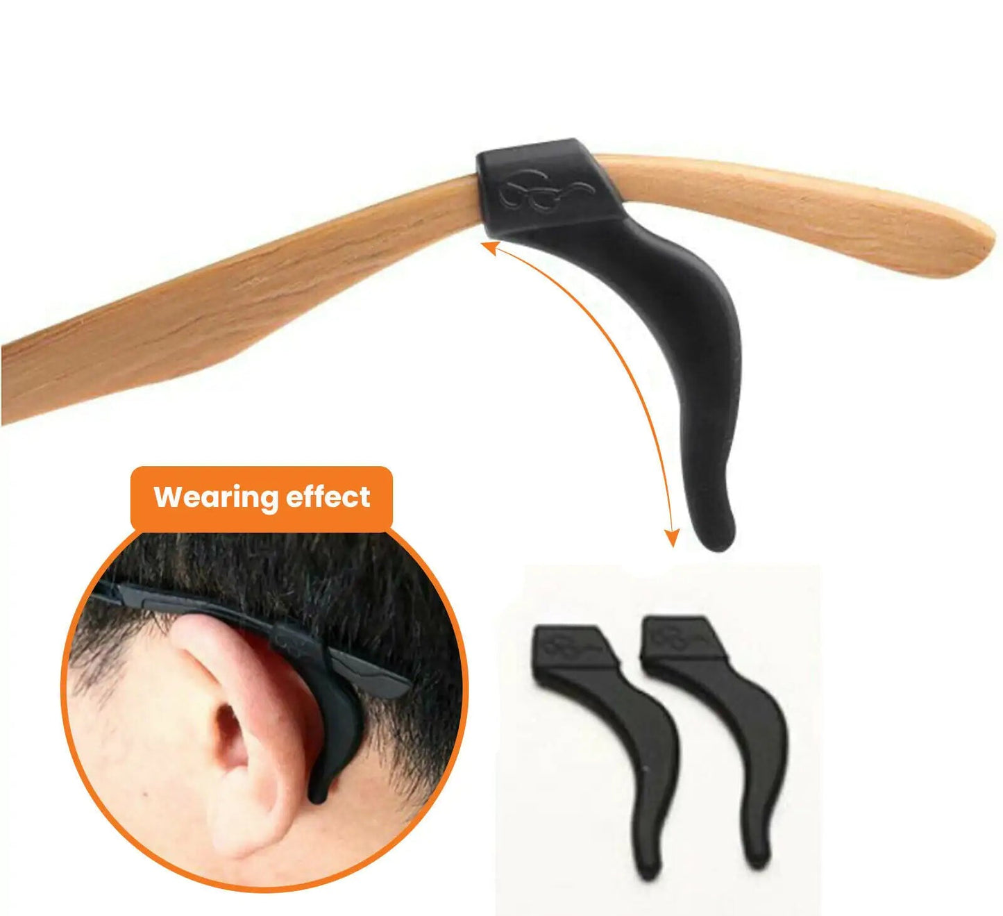 4 Pair Anti Slip Glasses Ear Hooks Tip Anti Spier
