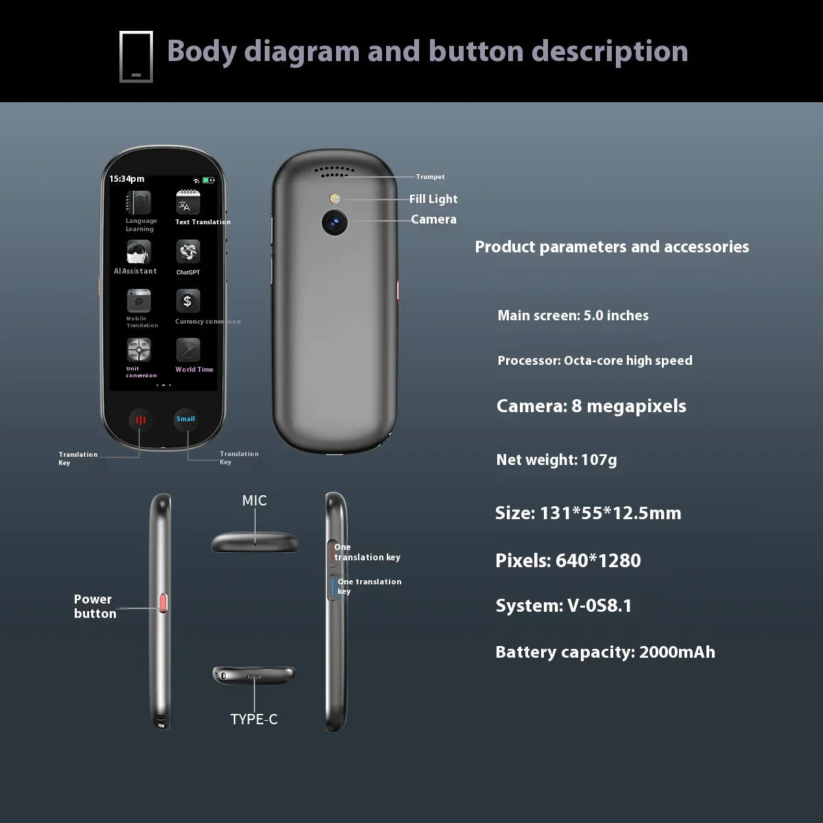 Multi-Language Translator Device Anti Spier