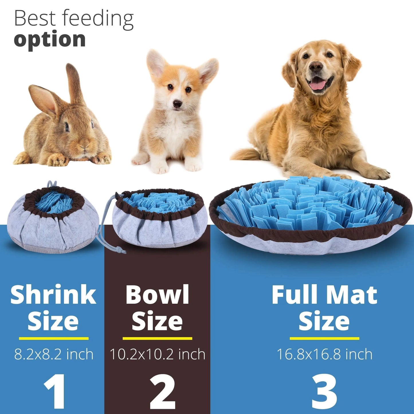 Adjustable Snuffle Foraging Mat Dog Mental Puzzle Interactive Toys Stress Relief Anti Spier