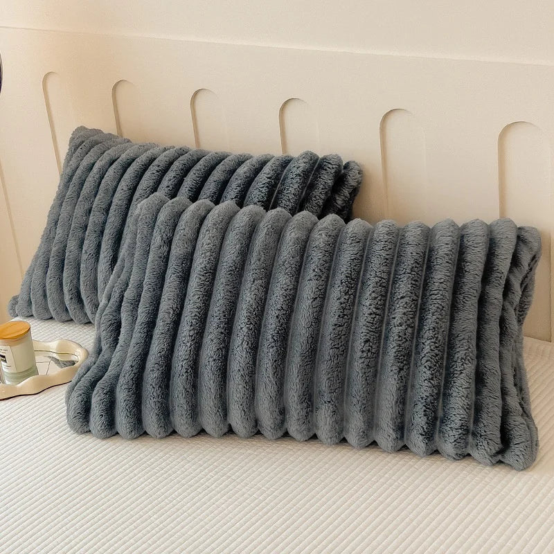 Faux Rabbit Fur Velvet Blanket Anti Spier