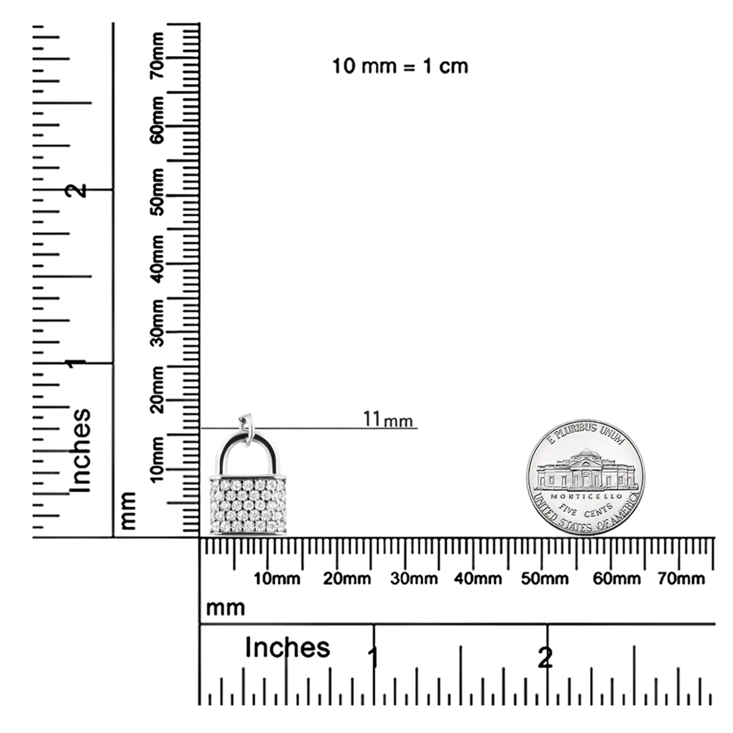 .925 Sterling Silver 1/4 Cttw Diamond Lock Pendant Necklace with Paperclip Chain (H - I Color, SI2 - I1 Clarity) - Anti Spier - Anti Spier -