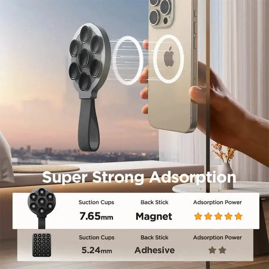 Joyroom Magnetic Suction Cup Phone Mount Hand-Free Mirror Shower Silicone Suction Phone Case Grip Stand Holder For iPhone 15 Pro Anti Spier