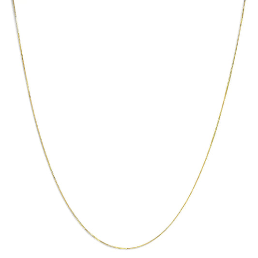 Unisex Solid 14K Gold 0.75mm Classic Box Chain Necklace - Anti Spier