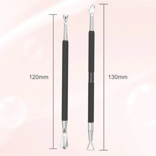 Cuticle Pusher Nail Polish Remover Stainless Steel Manicure Tool Set Gel Nail Polish Peeler Scraper Nail Cleaner Pedicure Kit for Fingernail and Toenail, opove P1, Matter Black… Buy X7 Get This 90% Off Anti Spier