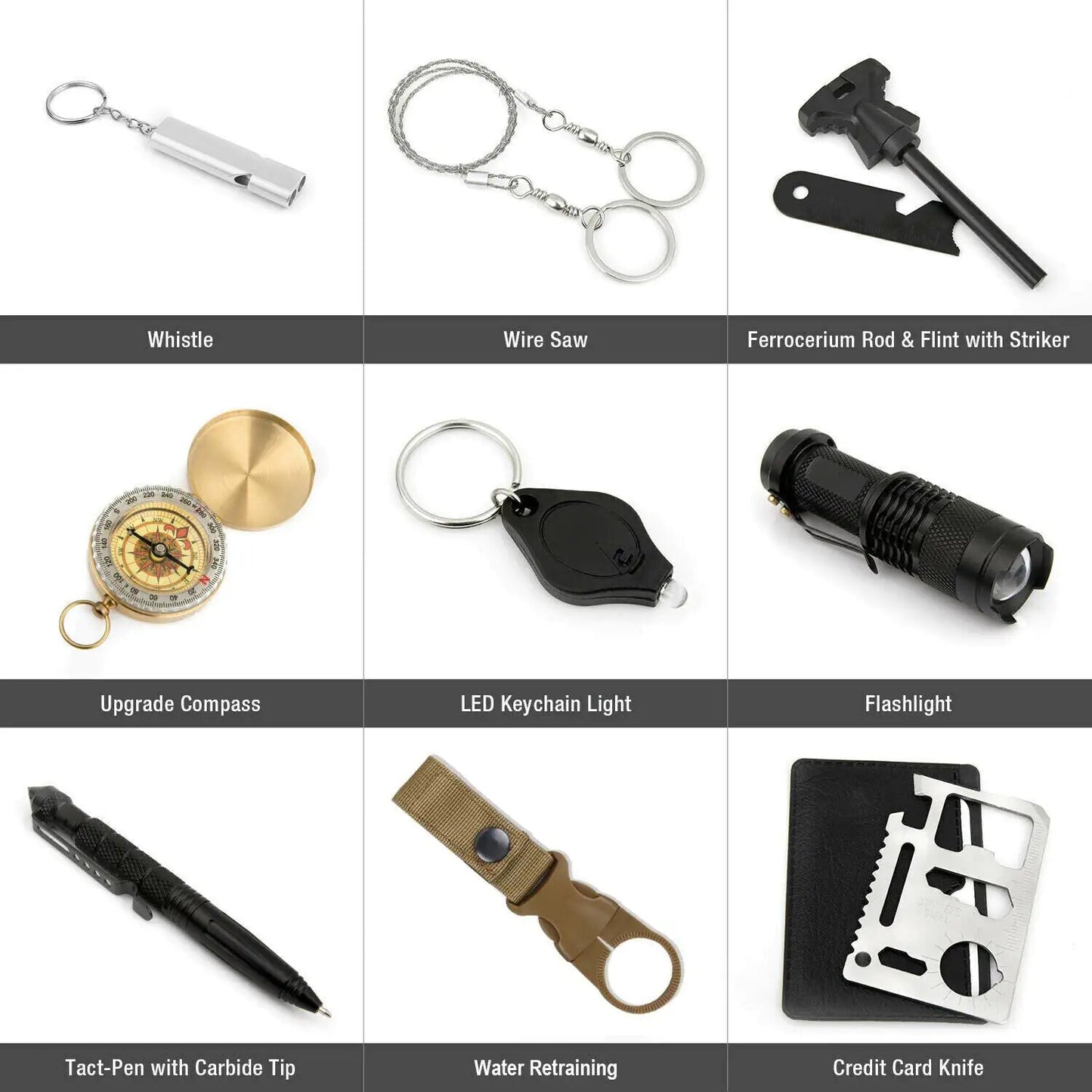 14 in 1 Outdoor Emergency Survival And Safety Gear Kit Camping Tactical Tools SOS EDC Case Anti Spier