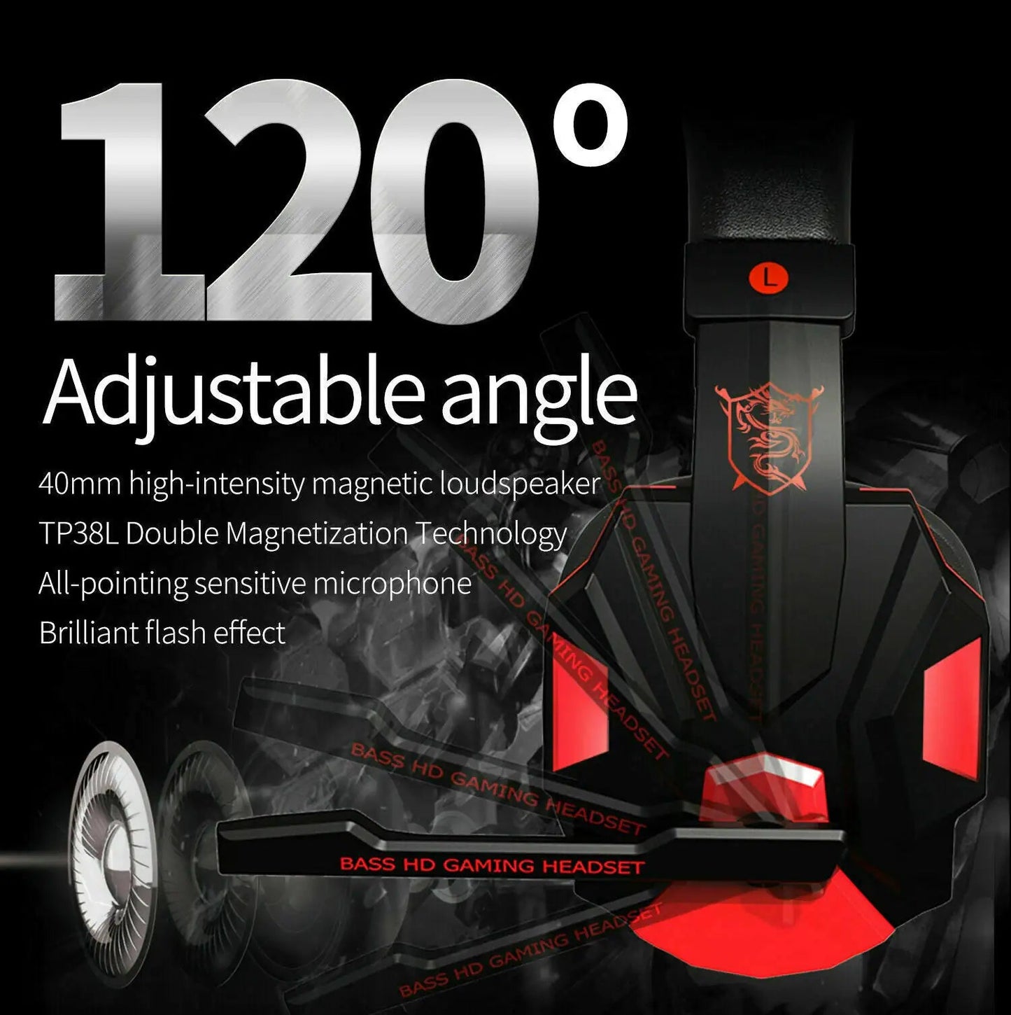 3.5mm Gaming Headset Mic LED Headphones Stereo Bass Surround For PC PS4 Xbox One Anti Spier