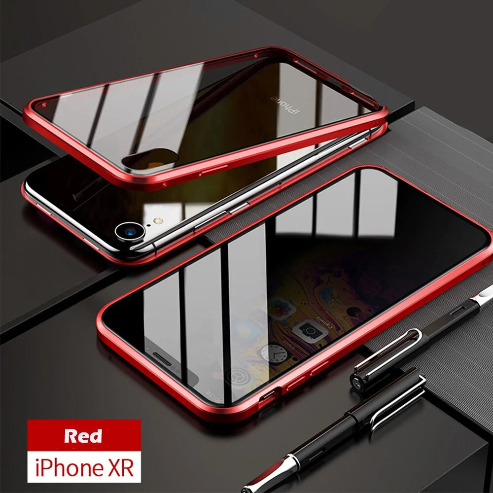 Anti-Peep Magnetic Metal Phone Case For iPhone Anti Spier