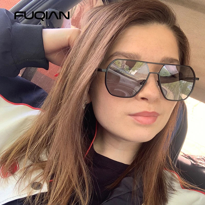 Luxury Metal Photochromic Sunglasses Anti Spier