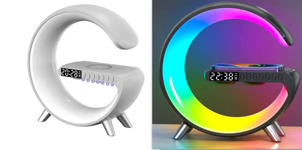 New Intelligent G Shaped LED Lamp Bluetooth Speake Wireless Charger Atmosphere Lamp App Control For Bedroom Home Decor Anti Spier