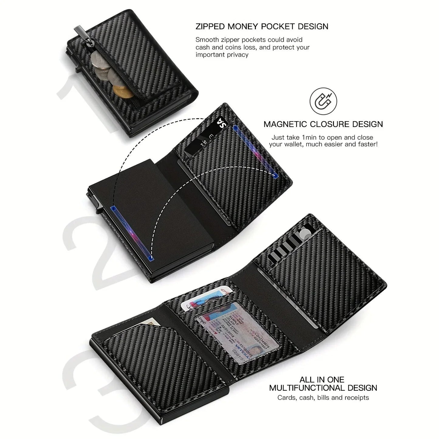 Men's Metal Card Wallet Anti Spier