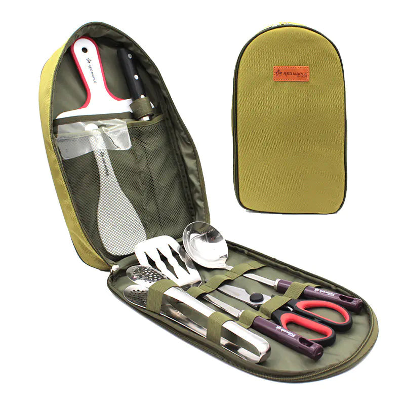 Outdoor Camping Cookware Set with BBQ Tools Anti Spier