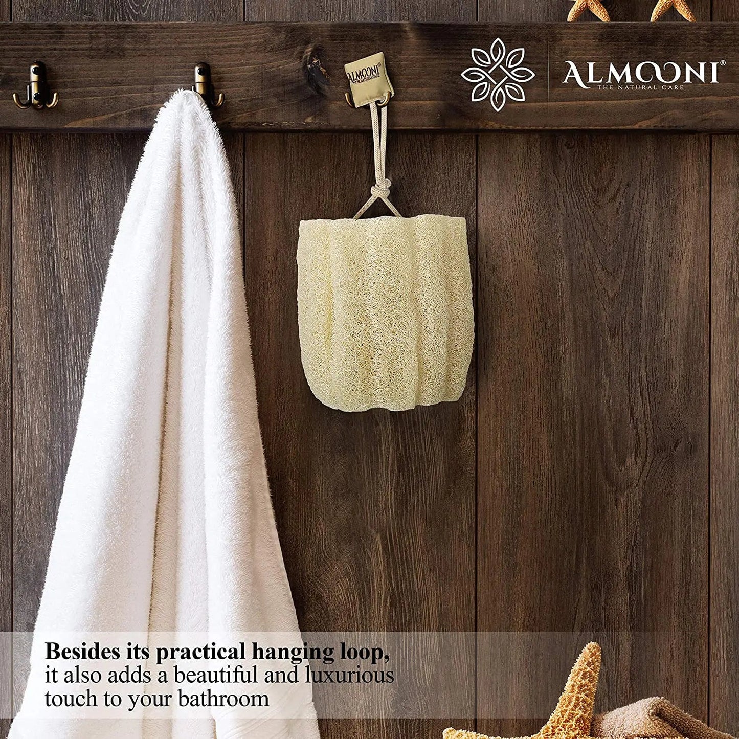 Almooni Egyptian Loofah Exfoliating Body Scrubber, Natural Real Egyptian Shower Loofah Sponge Body Scrubber for Women and Men, for Body and Face That Will Get You Clean - 2 Count (1 Pack) 2 Count (Pack of 1) Anti Spier