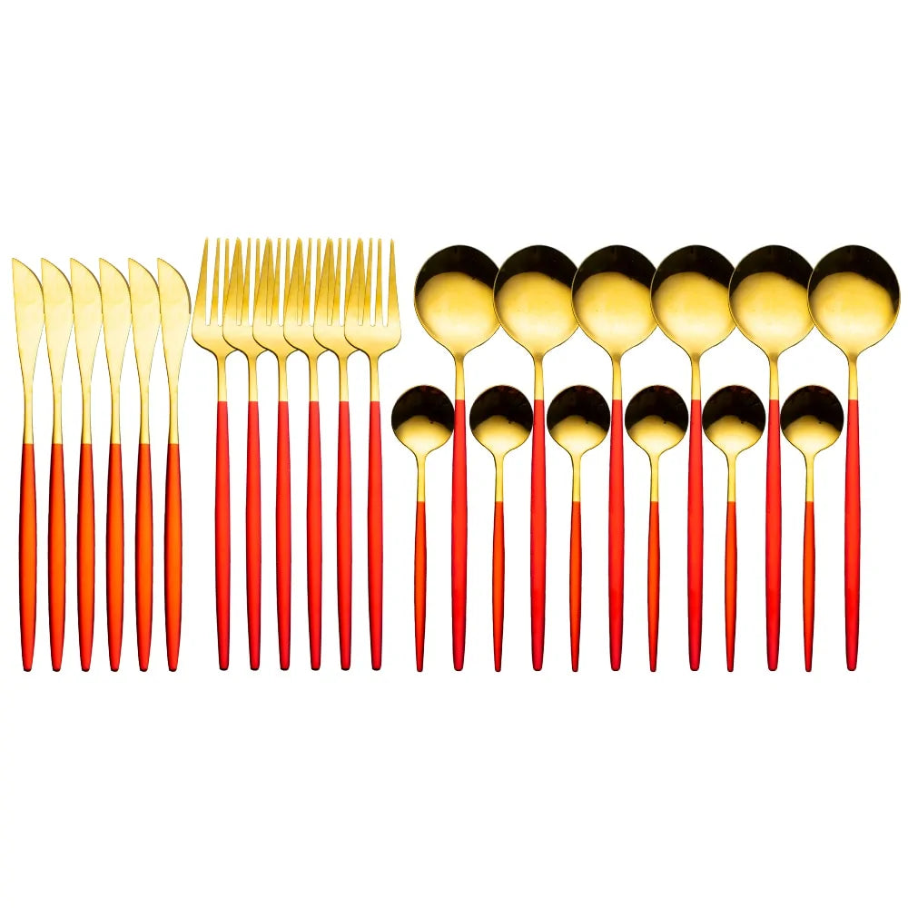 24 Pieces Luxury Cutlery Set Anti Spier