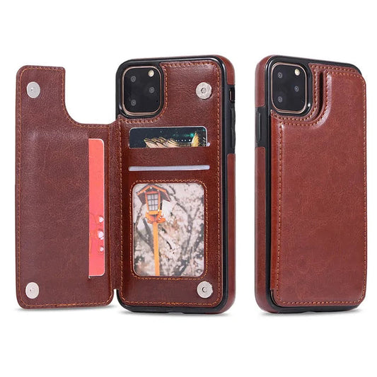 Wallet Phone Cases for IPhone 11 Pro Max 6S 6 7 8 Plus XS Max XR Case Cover Retro Flip Leather Phone Case for Iphone 7 Case Capa Anti Spier