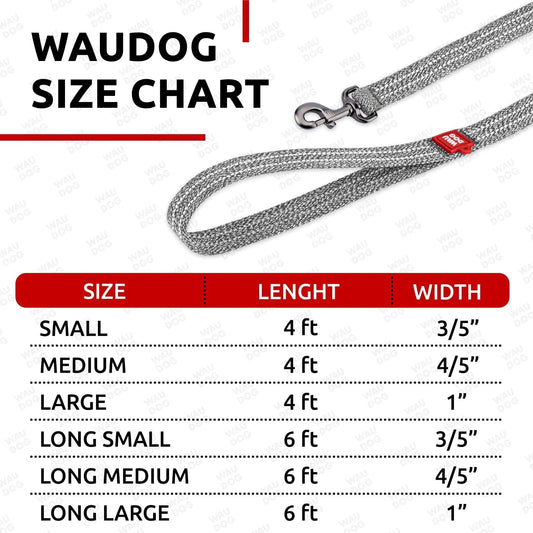 Recycled Cotton Dog Leash 3/5 inch x 6 Ft Eco Friendly for Small Medium Large Anti Spier