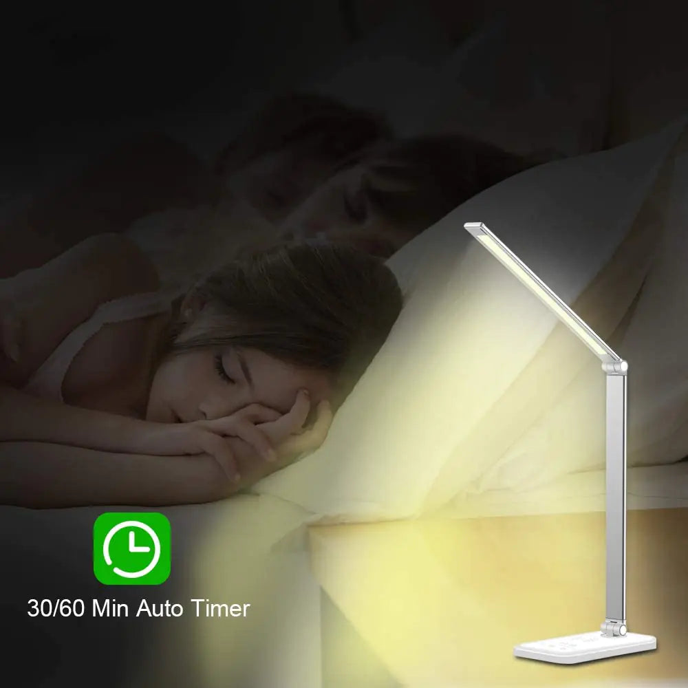 5 Lighting Mode LED Desk Lamp + Wireless Phone Charger Anti Spier