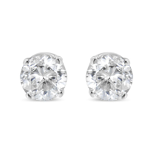 14K White Gold 1/4 Cttw Lab Grown Diamond 4-Prong Classic Solitaire Stud Earrings (G-H Color, VS2-SI1 Clarity) - Anti Spier