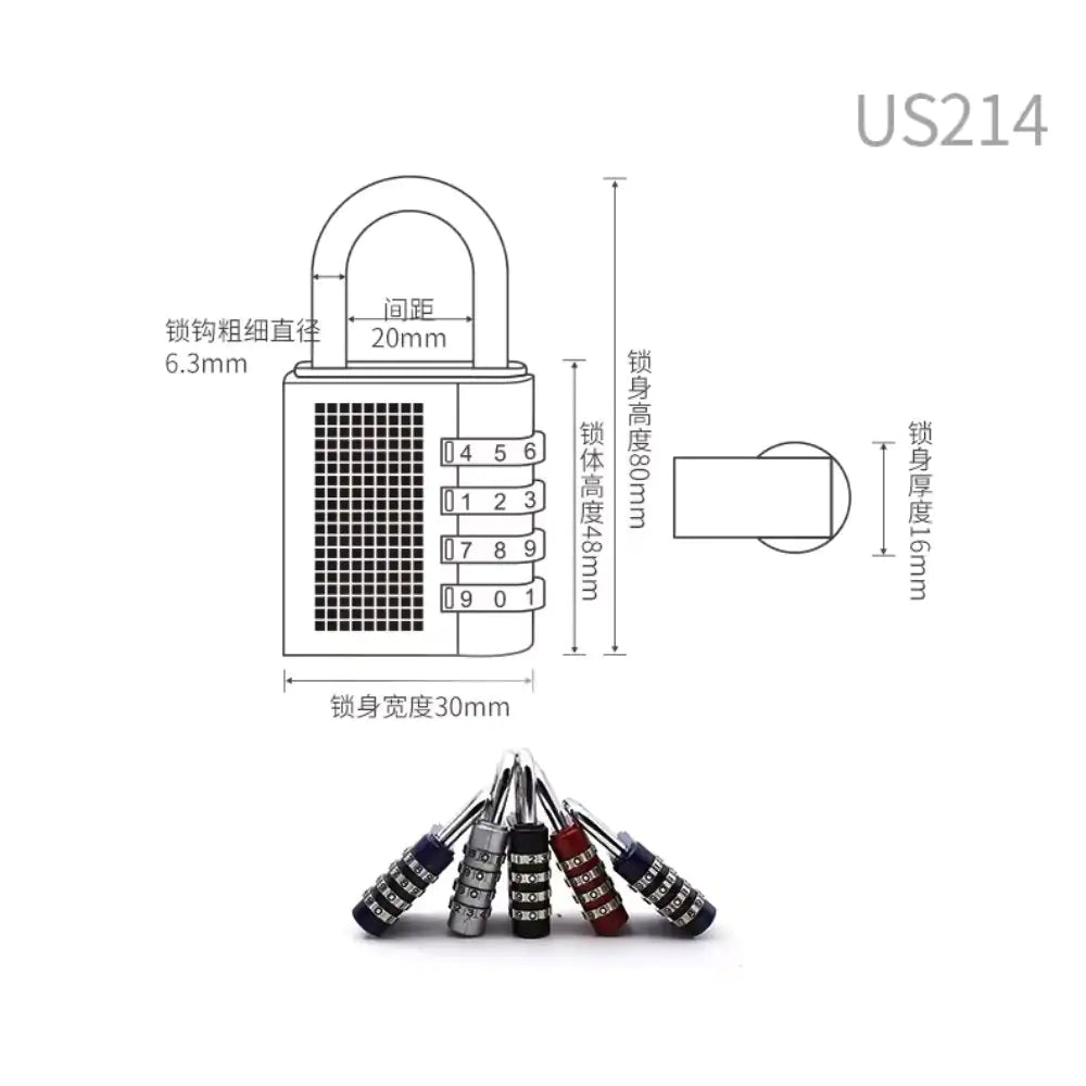 4 Digit Combination Padlock - 1pc Anti Spier