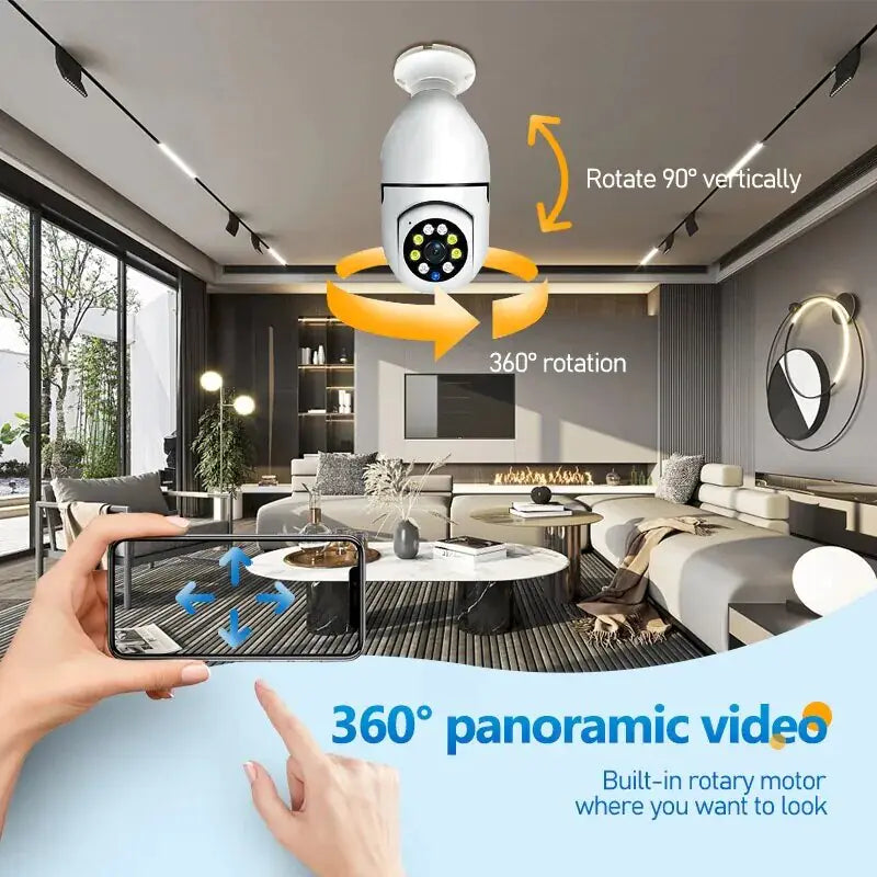 Smart 5G Surveillance Bulb: Full-Color Night Vision Anti Spier