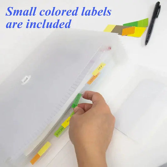 Expanding File Letter Size Translucent Poly 13-Pocket Anti Spier