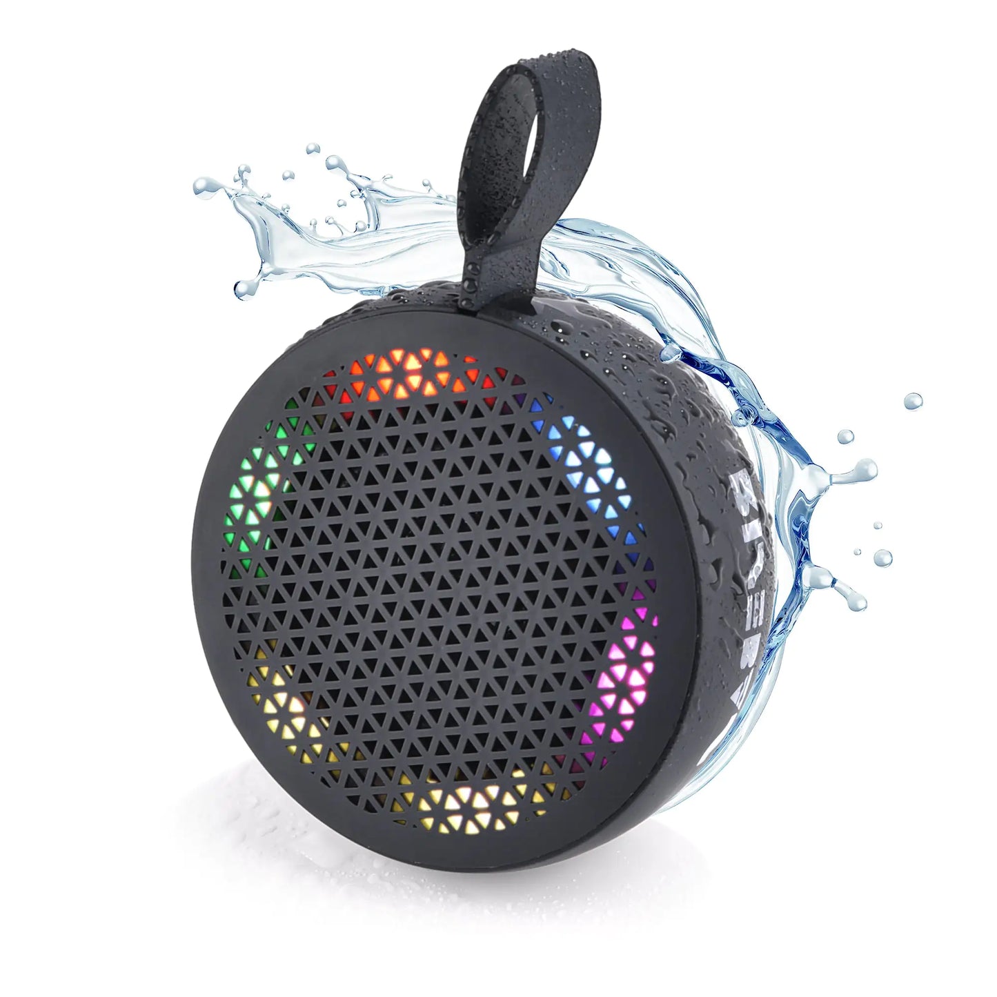RISEBASS Water Resistant Bluetooth Shower Speaker, Handsfree Portable Speakerphone Control Buttons with LED Light, True Wireless Stereo for Bathroom, Kitchen, Hiking, Kayak, Beach, Gifts - Anti Spier