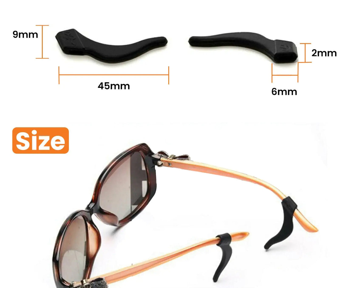 4 Pair Anti Slip Glasses Ear Hooks Tip Anti Spier