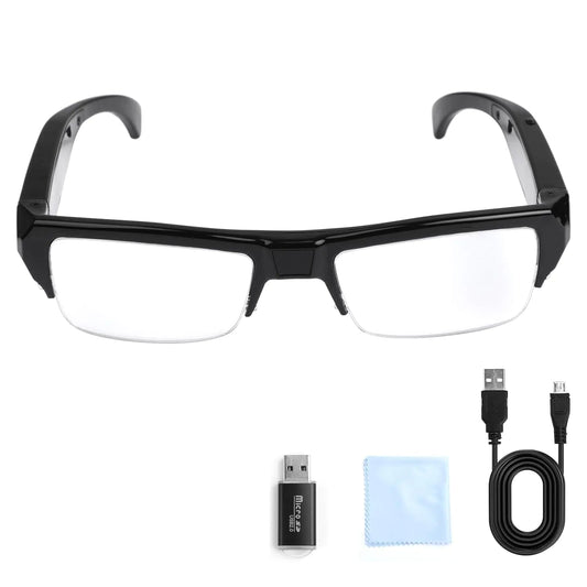 dahocamgo Glasses with 1080P HD Wearable Glasses,Portable Outdoor Sports Camera Eye Glasses for BikingHunting Hiking Shooting(Included 32G TF Card Anti Spier