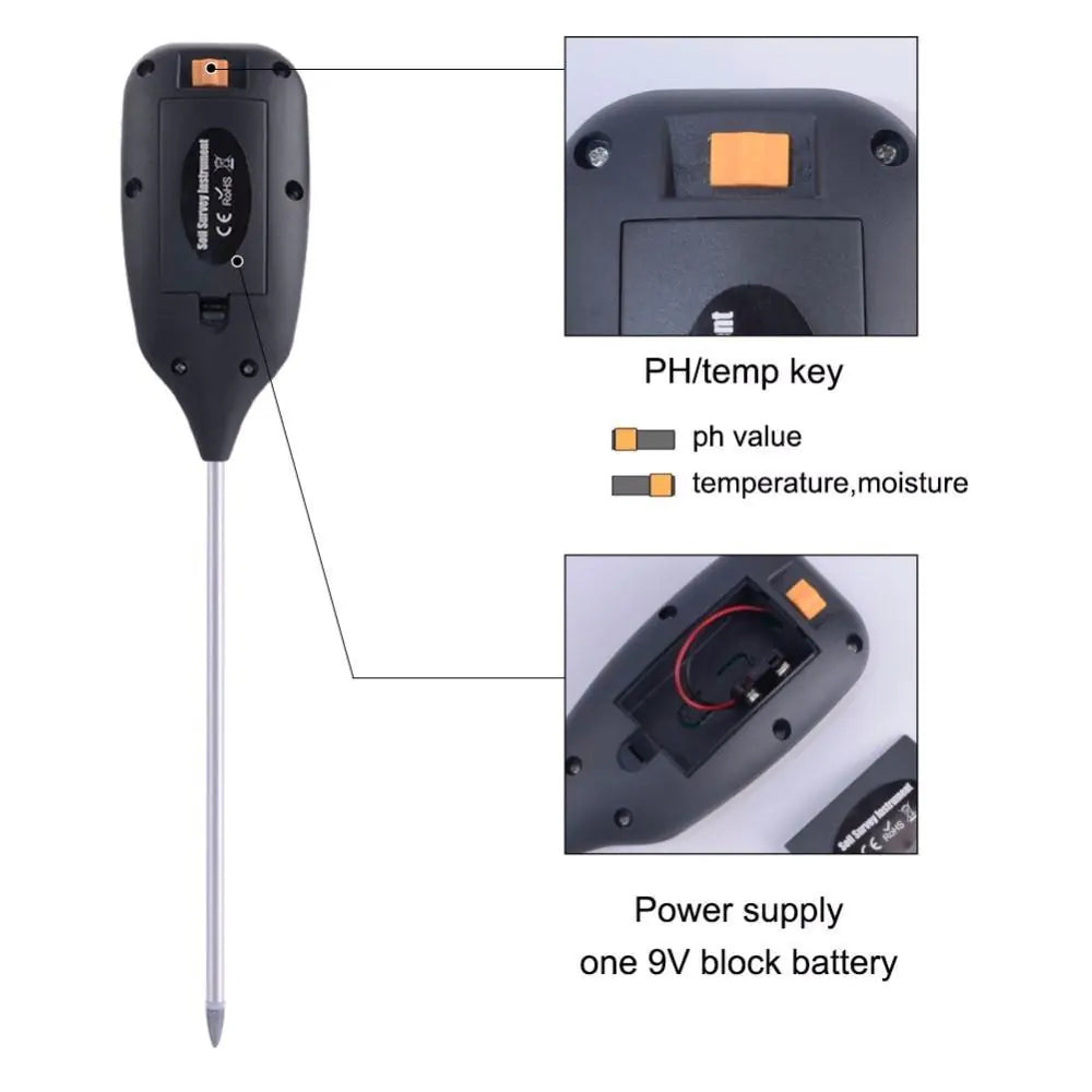 Soil Moisture and pH Meter Testing Instrument Anti Spier