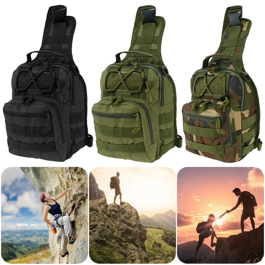 Durable and lightweight men’s MOLLE chest pack for outdoor activities.
