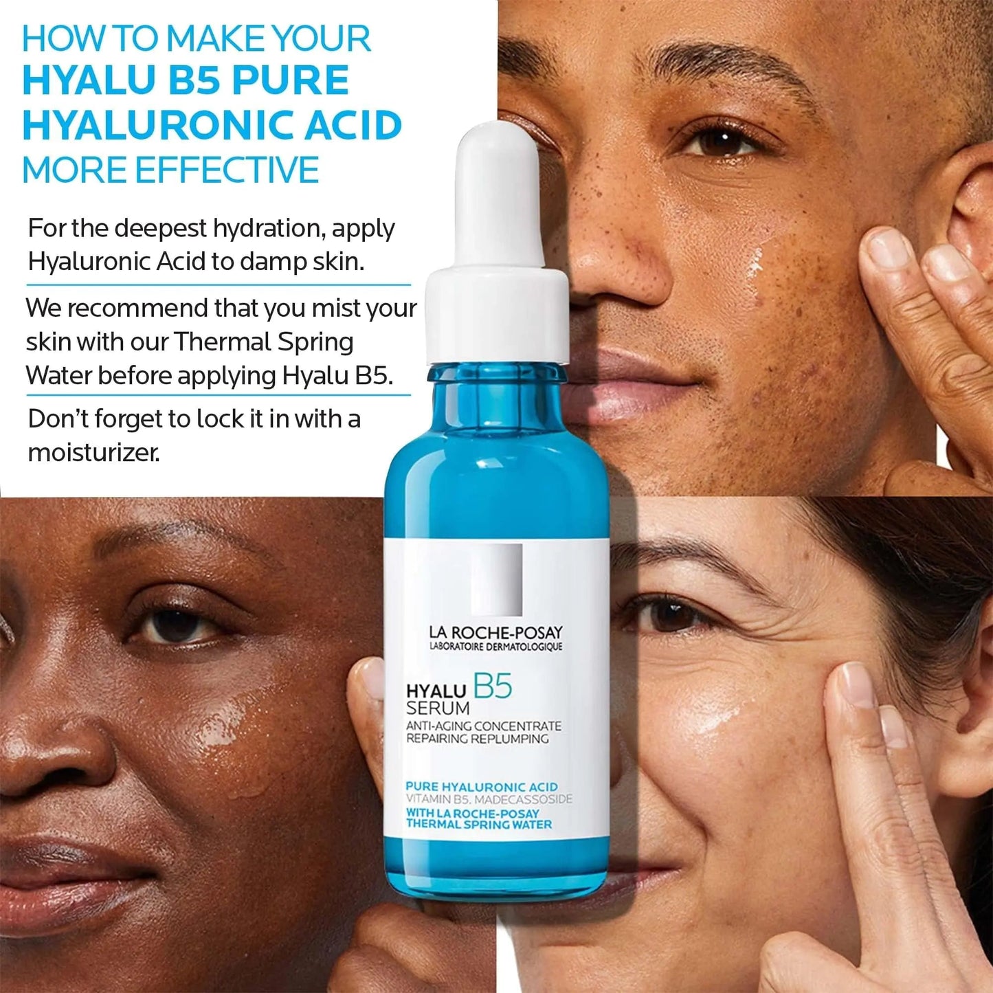 La Roche-Posay Hyalu B5 Pure Hyaluronic Acid Serum for Face, with Vitamin B5, Anti-Aging Serum for Fine Lines and Wrinkles, Hydrating Serum to Plump and Repair Dry Skin, Safe on Sensitive Skin 1 Fl Oz (Pack of 1) Anti Spier