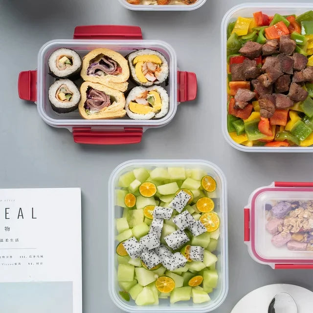 5 Pack Stackable Food Storage Containers Airtight & Leakproof Set Snap Lock Lids Anti Spier