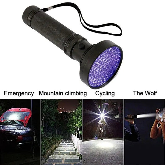 UV Ultraviolet Light 100 LED Flashlight BlackLight 395nM Inspection Lamp Torch Anti Spier