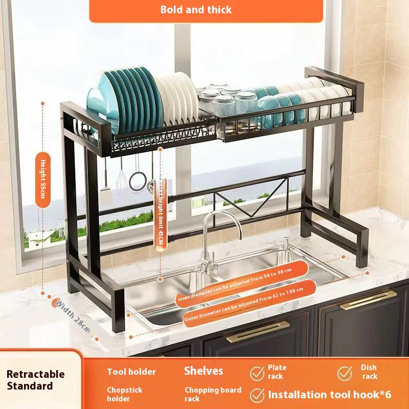 Adjustable Kitchen Dish Rack Anti Spier