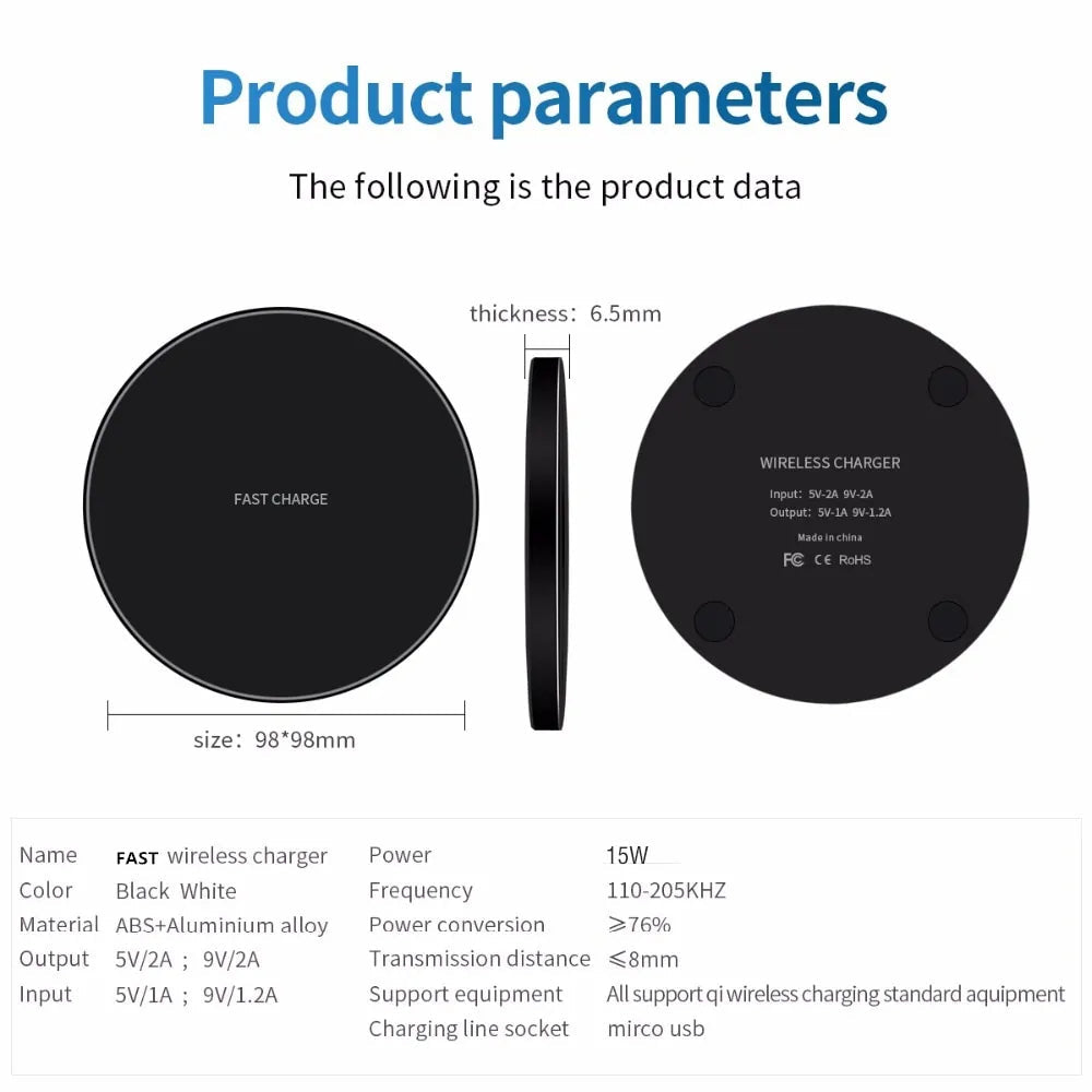 20W Qi Wireless Charger: Fast Charging for iPhone, Samsung, Xiaomi, Huawei, and More! Anti Spier