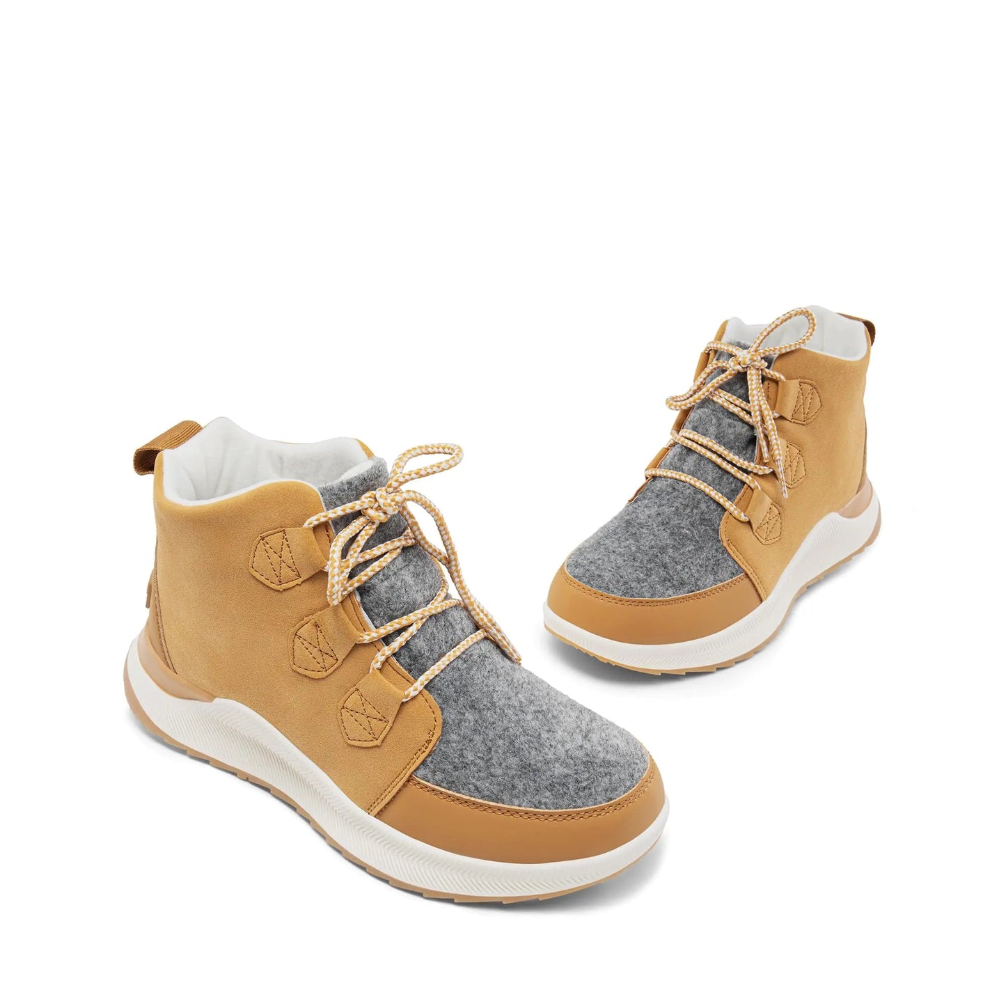 DREAM PAIRS Ankle Winter Boots for Women Waterproof Lace Up Anti-Slip Warm Snow Booties Fashion Sneaker Boots 5 Chestnut/Grey Anti Spier