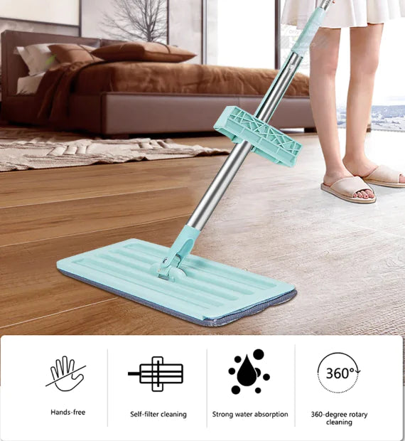 360 Hands-Free Microfiber Floor Mop Anti Spier
