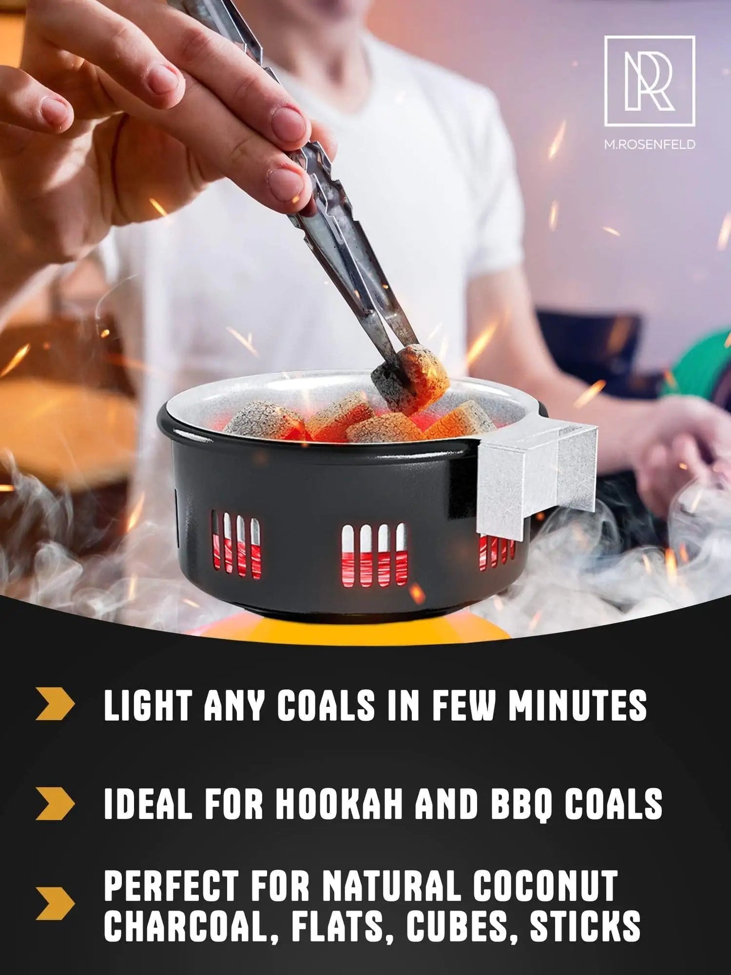 Premium Hookah Coal Burner Yellow Burner for Hookah 450W Fire Tower Stove Anti Spier