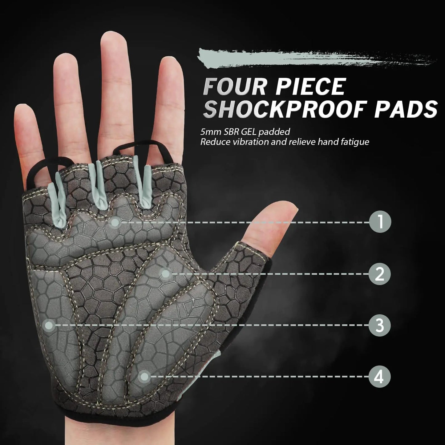 Bike Gloves Cycling Gloves Biking Gloves Bicycle Gloves for Men Women with Anti-Slip Shock-Absorbing Pad,Light Weight Half Finger Gloves for Cycling Workout Training Outdoor Black&gray X-Large Anti Spier