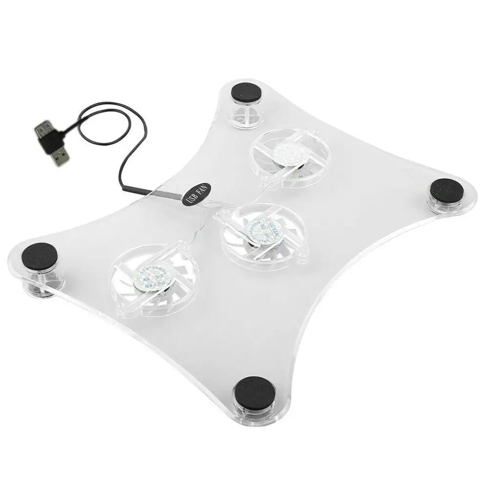 3 Fans USB Cooler Cooling Pad Stand LED Light Radiator For Laptop PC Notebook Anti Spier