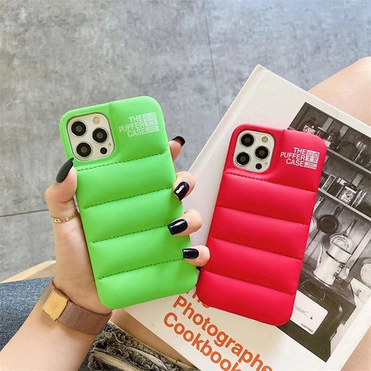 Fashion Brand Down Jacket Phone Case For iPhone Anti Spier